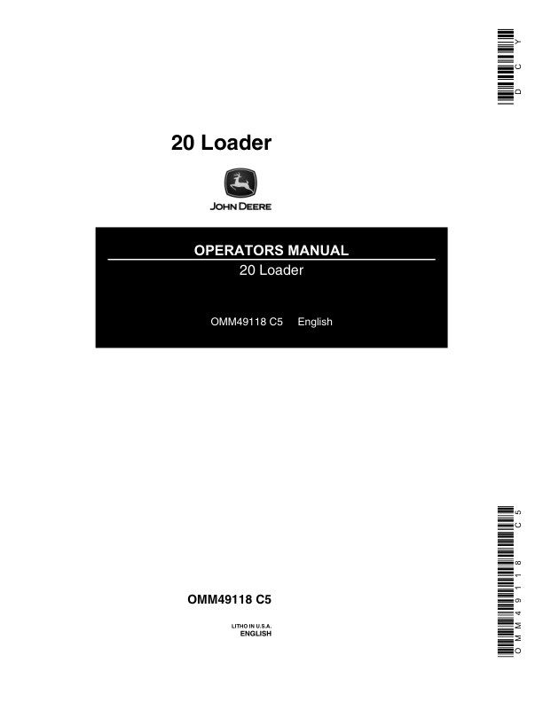 John Deere 20 Loader Operator's Manual (OMM49118)