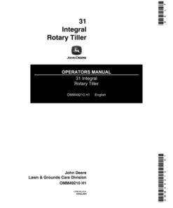 John Deere 31 Integral Rotary Tiller (300001-) Operator's Manual (OMM49210)