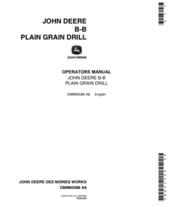John Deere B-B Plain Grain Drill (B206B, B246B) Operator's Manual (OMM60586)
