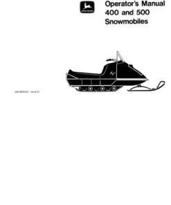 John Deere 400 & 500 Snowmobiles (000000-011000) Operator's Manual (OMM63442)