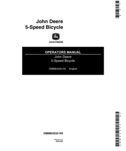 John Deere 5-Speed Bicycle Operator's Manual (OMM64333)