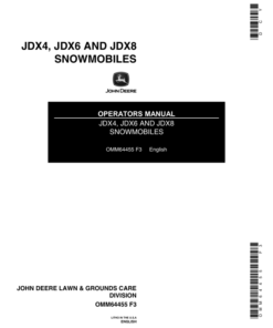John Deere JDX4, JDX6 & JDX8 Snowmobiles (020001-030000) Operator's Manual (OMM64455)