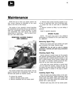 Alternative view of John Deere 295/S Snowmobile (020001-030000) Operator's Manual (OMM65224)