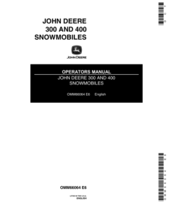 John Deere 300 & 400 Snowmobiles (055001- ) Operator's Manual (OMM66064)