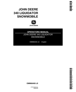 John Deere 340 Liquidator Snowmobile (055001- ) Operator's Manual (OMM66400)