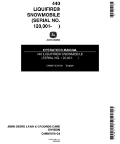 John Deere 440 Liquifire Snowmobile North America (120001-155000) Operator's Manual (OMM67978)