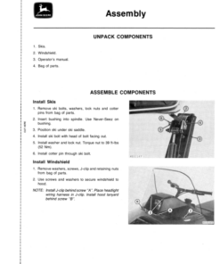 Alternative view of John Deere Spitfire Snowmobile (095001-120000) Operator's Manual (OMM68220)