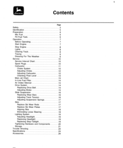 Alternative view of John Deere Spitfire Snowmobiles (155000-190000) Operator's Manual (OMM68928)