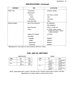 Alternative view of John Deere 440 Sportfire Snowmobiles (190001-222000) Operator's Manual (OMM69158)
