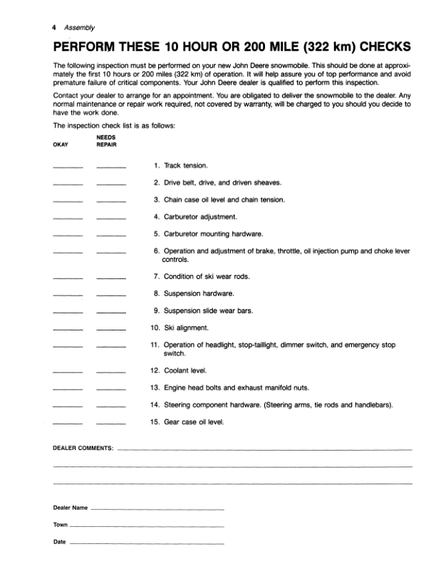 John Deere 440 Liquifire Snowmobiles (222001- ) Operator's Manual (OMM69619) - Image 2