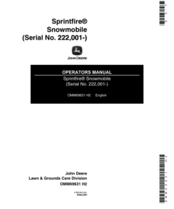 John Deere Sprintfire Snowmobiles (222001-285000) Operator's Manual (OMM69631)