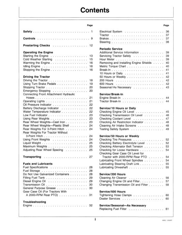 John Deere 332 Lawn & Garden Tractor Operator's Manual (OMM71799) - Image 2