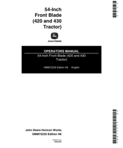 John Deere 54-Inch Front Blade Operator's Manual (OMM72235)