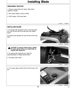 Alternative view of John Deere 46-Inch Front Blade for 240, 260, 265, 320 Tractors Operator's Manual (OMM75659)