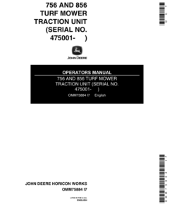 John Deere 756, 856 Compact Utility Tractor Operator's Manual (OMM75884)