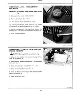 Alternative view of John Deere Walk-Behind Rotary Mowers (450001-) 4.5 Kawasaki, 3.5 Briggs & Stratton, 4 HP. 2-Cycle OMC Engine Operator's Manual (OMM75889)