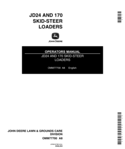 John Deere 24, 170 Skid Steers Operator's Manuals (OMM77700)