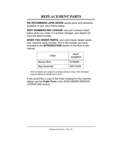 Alternative view of John Deere 3 Bag MCS for 300, 400 Series Tractors Operator's Manual (OMM77708)