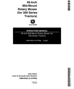 John Deere 46-In. Tractor Mount Mower for 300 Series Tractor (525001-) Operator's Manual (OMM78995)