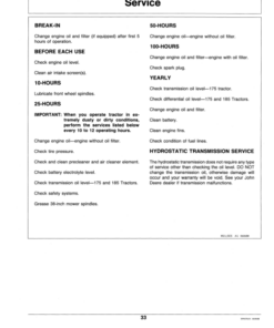 Alternative view of John Deere 170, 175, 180 & 185 Lawn Tractors Operator's Manual (OMM78999)