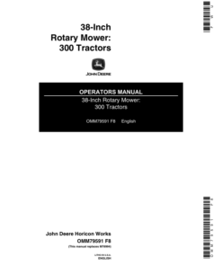 John Deere 38-Inch Tractor Mounted Mower Operator's Manual (OMM79591)