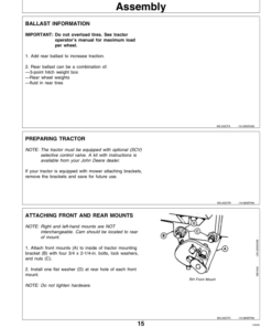 Alternative view of John Deere 380A Front Blade Operator's Manual (OMM79612)
