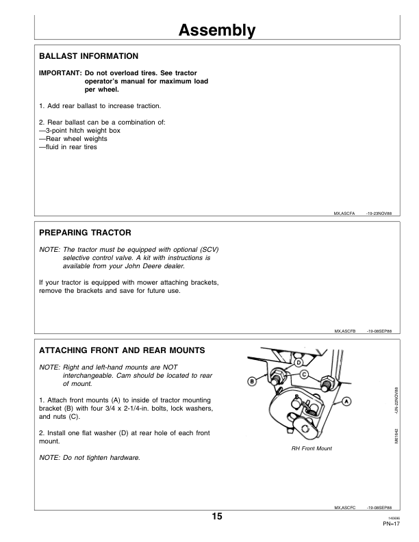 John Deere 380A Front Blade Operator's Manual (OMM79612) - Image 2