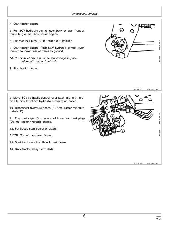 John Deere 390 Front Blade Operator's Manual (OMM79627) - Image 2