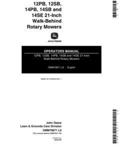 John Deere 12PB, 12SB, 14PB, 14SB & 14SE Rotary Mowers North America (010001- ) Operator's Manual (OMM79671)