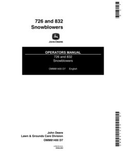 John Deere 726, 832 (055001-) Snowblowers Operator's Manual (OMM81400)