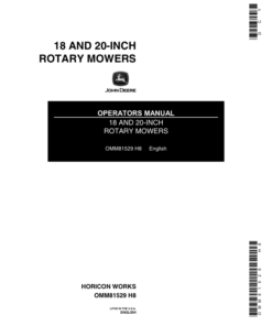 John Deere 18, 20-Inch Rotary Mowers (070001-) Operator's Manual (OMM81529)