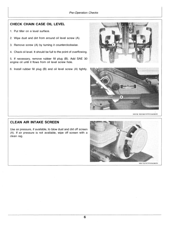John Deere 216 Walk-Behind Rotary Tiller (120001-) Operator's Manual (OMM82865) - Image 2