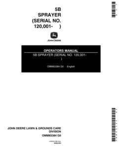 John Deere 5B Sprayer (120071-) Operator's Manual (OMM83384)