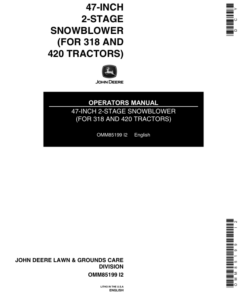 John Deere 47-Inch Two Stage Snowblower Operator's Manual (OMM85199)