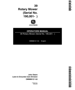 John Deere 39 Rotary Mower (190001-) Operator's Manual (OMM86121)