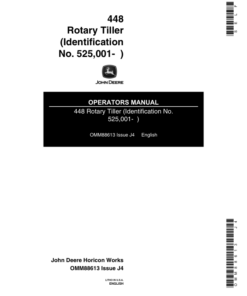 John Deere 448 Rotary Tiller (525001-) Operator's Manual (OMM88613)
