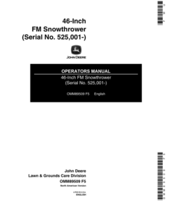 John Deere 46-Inch Snowthrower Operator's Manual (OMM89509)