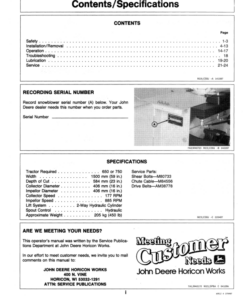 Alternative view of John Deere 359 Snowblower Operator's Manual (OMM89604)