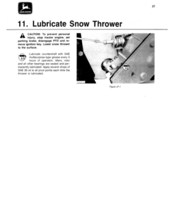 Alternative view of John Deere 37A Snowthrower (537001-) Operator's Manual (OMM89616)