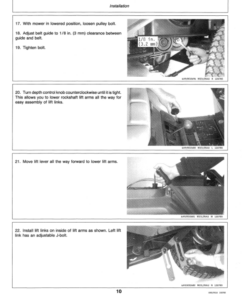 Alternative view of John Deere 46-Inch MM Mower, 200 Series Tractor Operator's Manual (OMM89624)