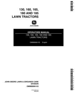 John Deere 130, 160 & 165 Lawn Tractor Operator's Manual (OMM89684)