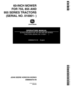 John Deere 60-Inch Front Mounted Mower Operator's Manual (OMM95076)