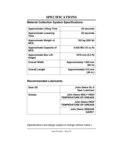 Alternative view of John Deere Hydraulic Dump Material Collection System (010001-) Operator's Manual (OMM95292)