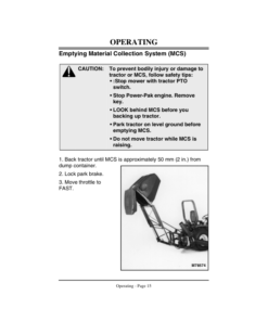 Alternative view of John Deere Hydraulic Dump Material Collection System (010001-) Operator's Manual (OMM95294)