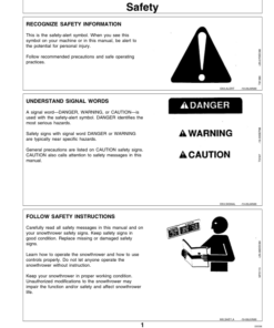 Alternative view of John Deere TRS21 Snowthrower (100001-) Operator's Manual (OMM95310)