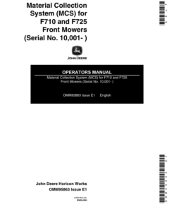 John Deere Material Collection System for F710, F725 Front Mowers Operator's Manual (OMM95863)