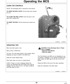 Alternative view of John Deere Material Collection System for F710, F725 Front Mowers Operator's Manual (OMM95863)
