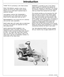 Alternative view of John Deere F510, F525 Front Mowers (100001-) Operator's Manual (OMM96424)