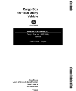 John Deere Cargo Box for 1800 Utility Vehicle Operator's Manual (OMMT1068)