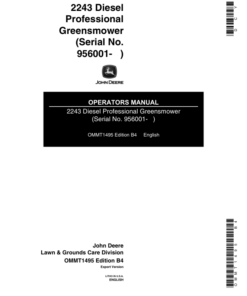 John Deere 2243 Diesel Professional Greensmower Operator's Manual (OMMT1495)